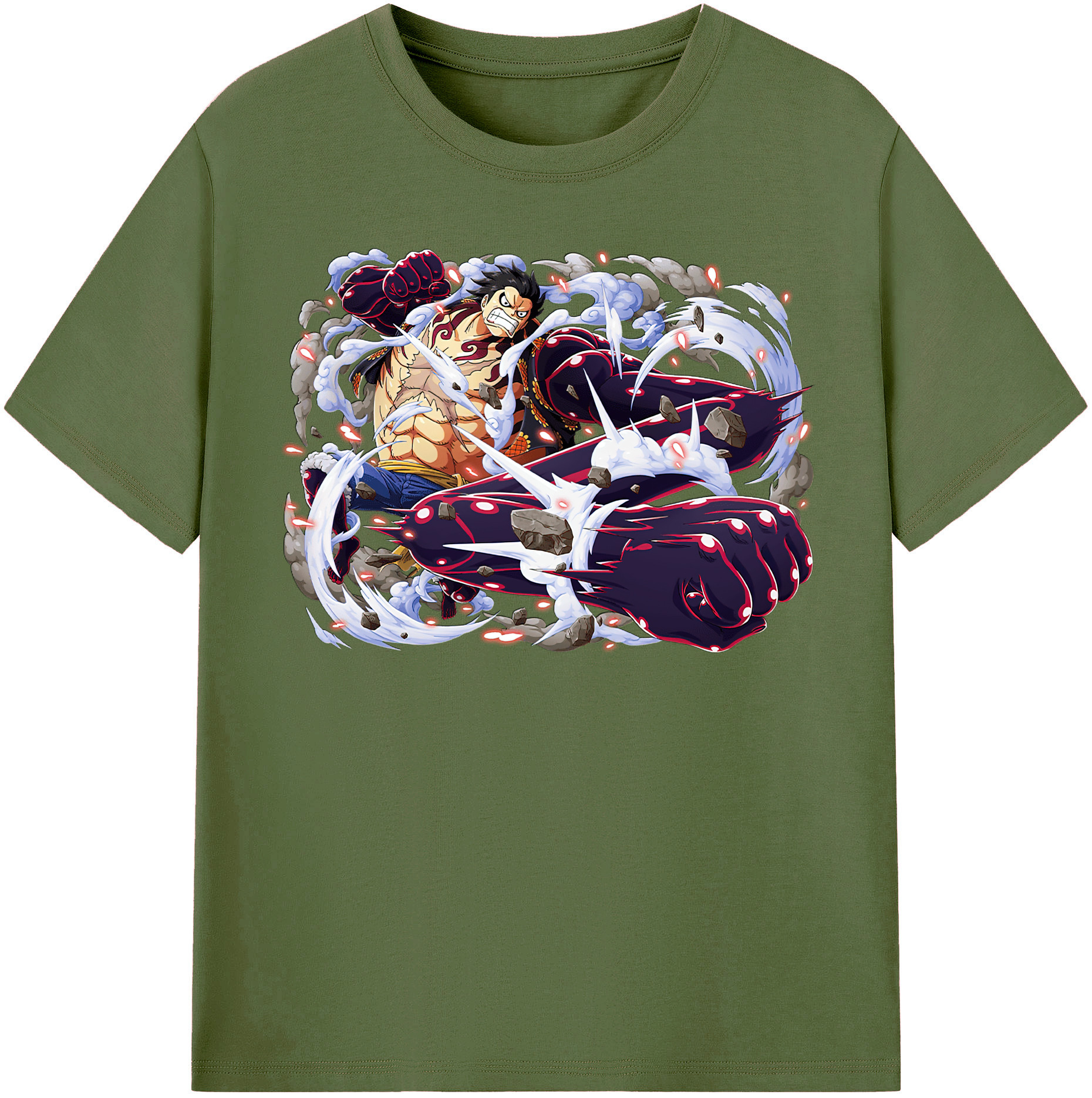 ワンピース モンキー・D・ルフィ ONE PIECE Monkey D. Luffy 綿100％半袖Tシャツ（フロントプリント）